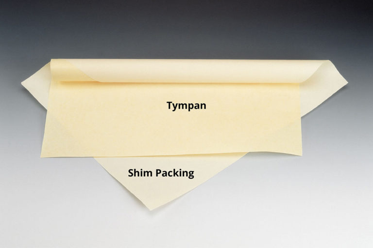Shim packing and tympan paper